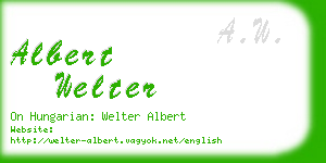 albert welter business card